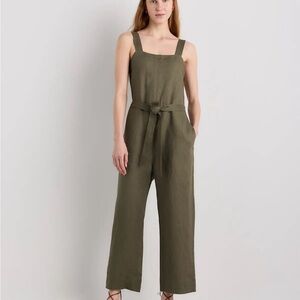 Quince Olive Jumpsuit with Tie Waist
